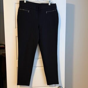 Ann Taylor Black Trousers with Zipper Accents